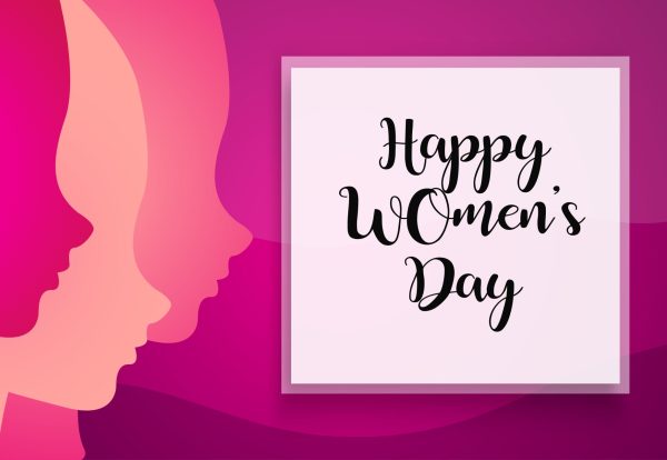 Happy Women's Day Greetings White Frame Purple Peach Colourful B Happy Women's Day Greetings White Frame Purple Peach Colourful Background Social Media Design Banner